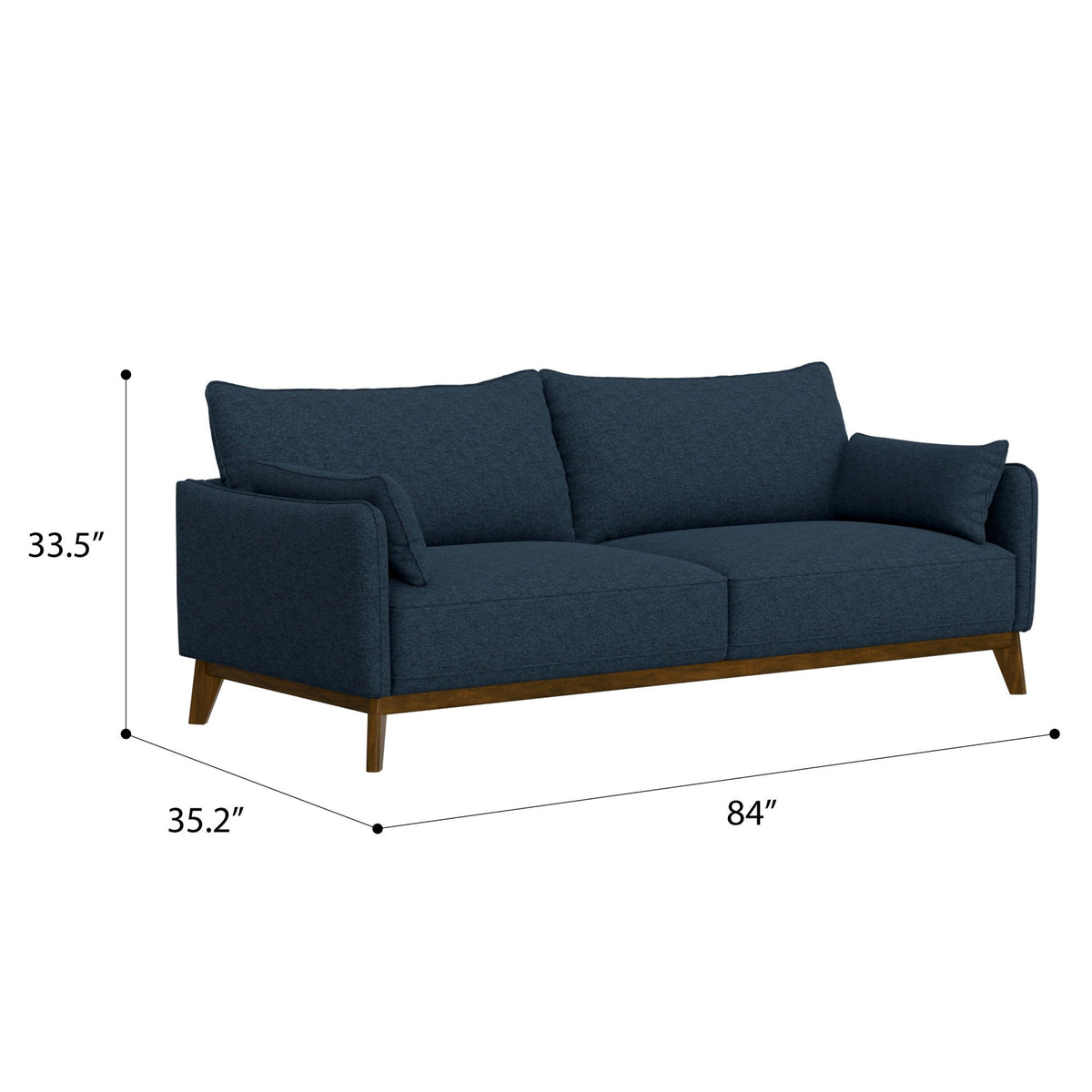 Sofa Wide With Attached Legs - Blue