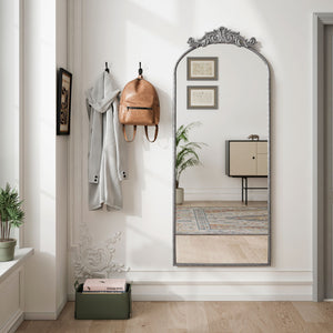 Vintage Arched Full Body Mirror, Wall Mounted For Living Room