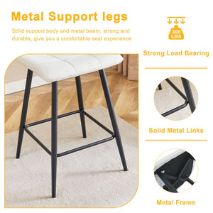 Bar Chair Set Comfortable With Metal Legs And Ergonomic Design