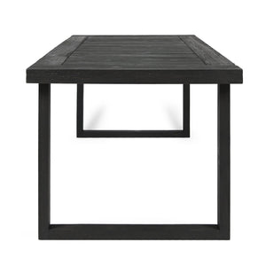 Outdoor 6 Seater Dining Set With Bench - Dark Gray / Light Gray