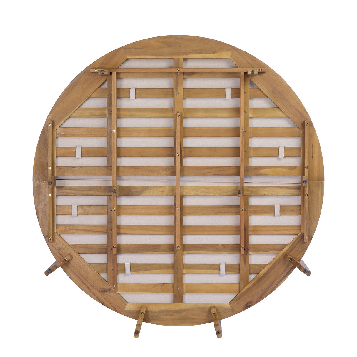 TOPMAX Outdoor Acacia Wood Round Daybed