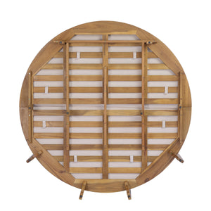 TOPMAX Outdoor Acacia Wood Round Daybed