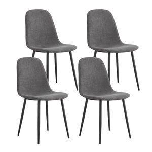 Modern Medieval Style Cushioned Side Chairs Set With Metal Legs For Kitchens