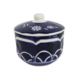 Blue Garden Hand-Painted Sugar Bowl & Creamer Set