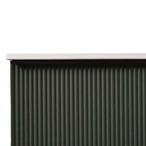 Fluted Bathroom Vanity With Ceramic Sink, Soft Close Slides