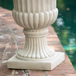 26.5' H Classic Antique White Italian MGO Urn Planter
