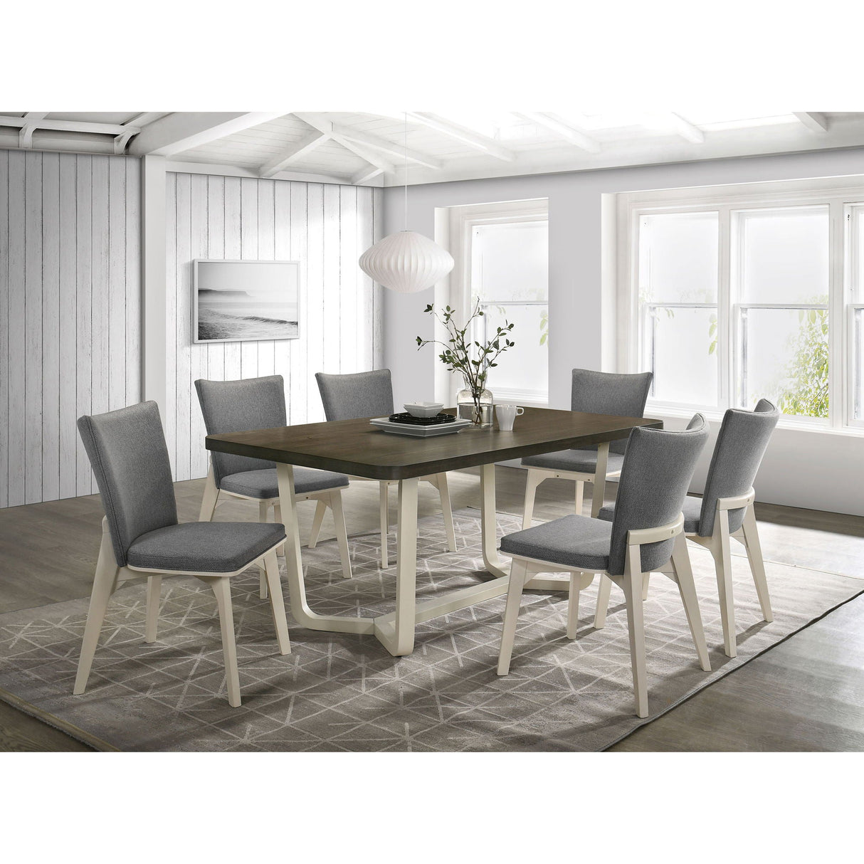 Sexton - Rectangular Dining Table With Base - Brown