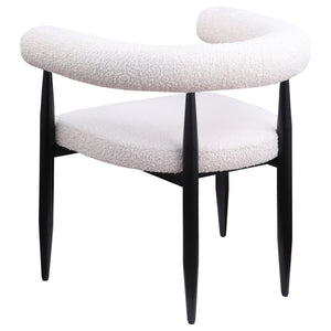 Notting - Upholstered Dining Arm Chair (Set of 2) In And Open C Shaped Backrest - Cream