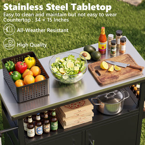Outdoor Grill Cart with Patio Furniture