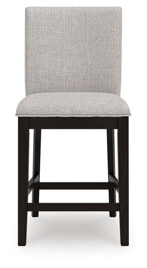Neymorton - 5 Pc. - Rectangular Dining Room Counter Table, 4 Barstools - Dark Grayish Brown