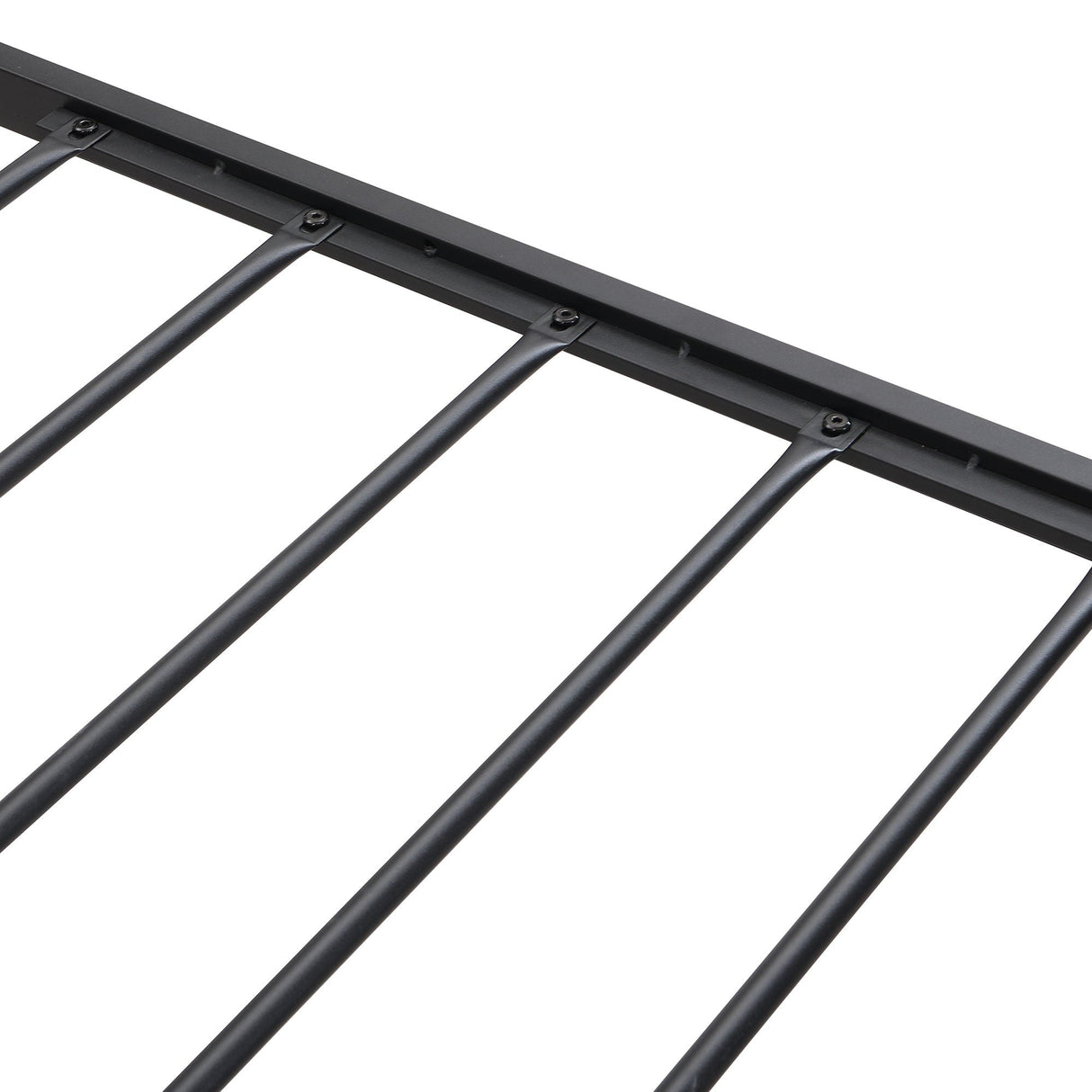 Modern Bed Frame With LED Lights, Upholstered Headboard, USB Charging