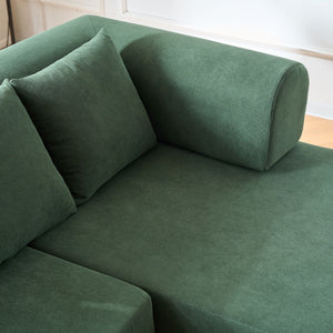 Modular L-Shaped Sectional Sofa With Deep Seat, Movable Chaise & 5 Pillows