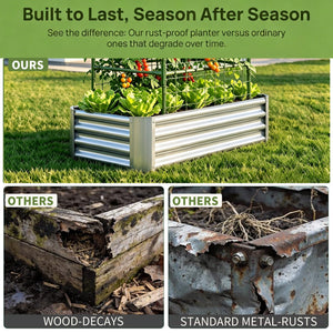 2-in-1 Raised Garden Bed with Trellis