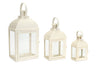 Modern ivory metal lantern (set of 3)