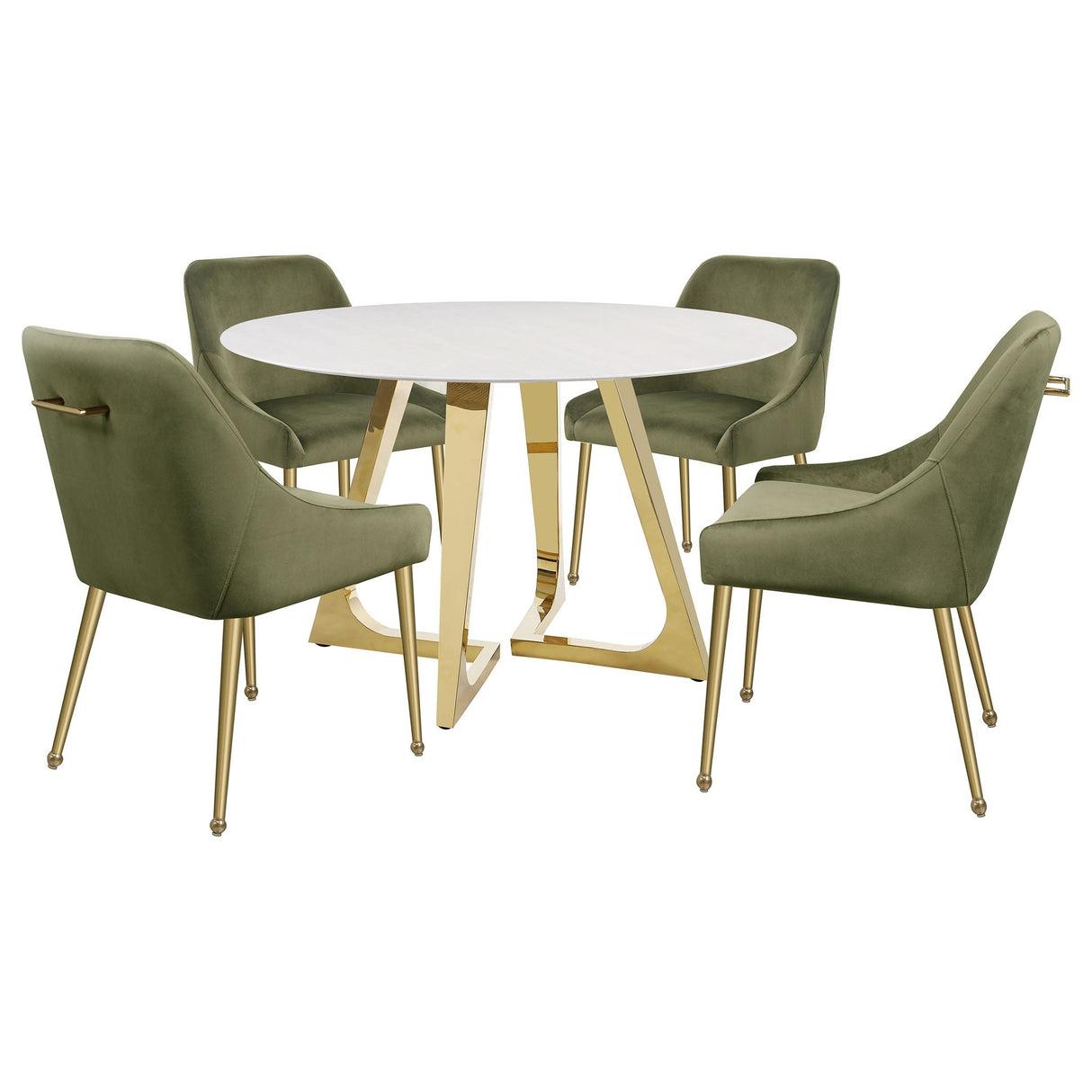 Imani - Round Marble Dining Table - Gold