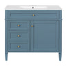 36" Bathroom Vanity with Ceramic Sink and Storage Drawers - Multiple Colors