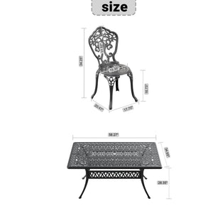 7-Piece Set Of All-Weather Cast Aluminum Dining Furniture Set