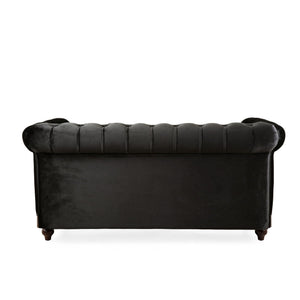 Chesterfield Loveseat Sofa, 2 Person Rolled Arm Upholstered Couch