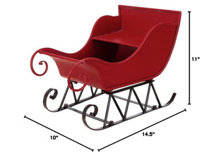 Iron Sleigh Large, Distressed Christmas Santa Sleigh Holiday Decoration