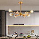 28' Modern Crystal Chandeliers9 Lights Golden Chandelier for Living Room BedroomDining Room Chandelier Over TableKitchen Light Fixtures (Bulbs Not Included)