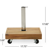 Ralph Square Umbrella Base with Teak Finish and Acacia Wood Construction
