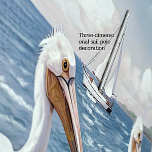 Beach Wall Art - Large Blue Ocean Seagull Canvas