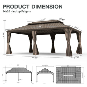 14' X 20' Hardtop Gazebo with Upgraded Features