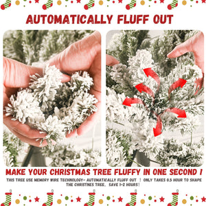7FT Flocked Christmas Tree with 1060 Tips
