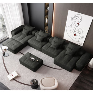 Modern Oversized Modular Sectional Sofa with Pillows - Multiple Colors