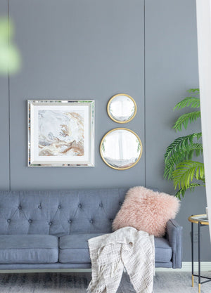 Round Mirror, Circle Mirror With Iron Frame For Living Room Bedroom Vanity Entryway Hallway