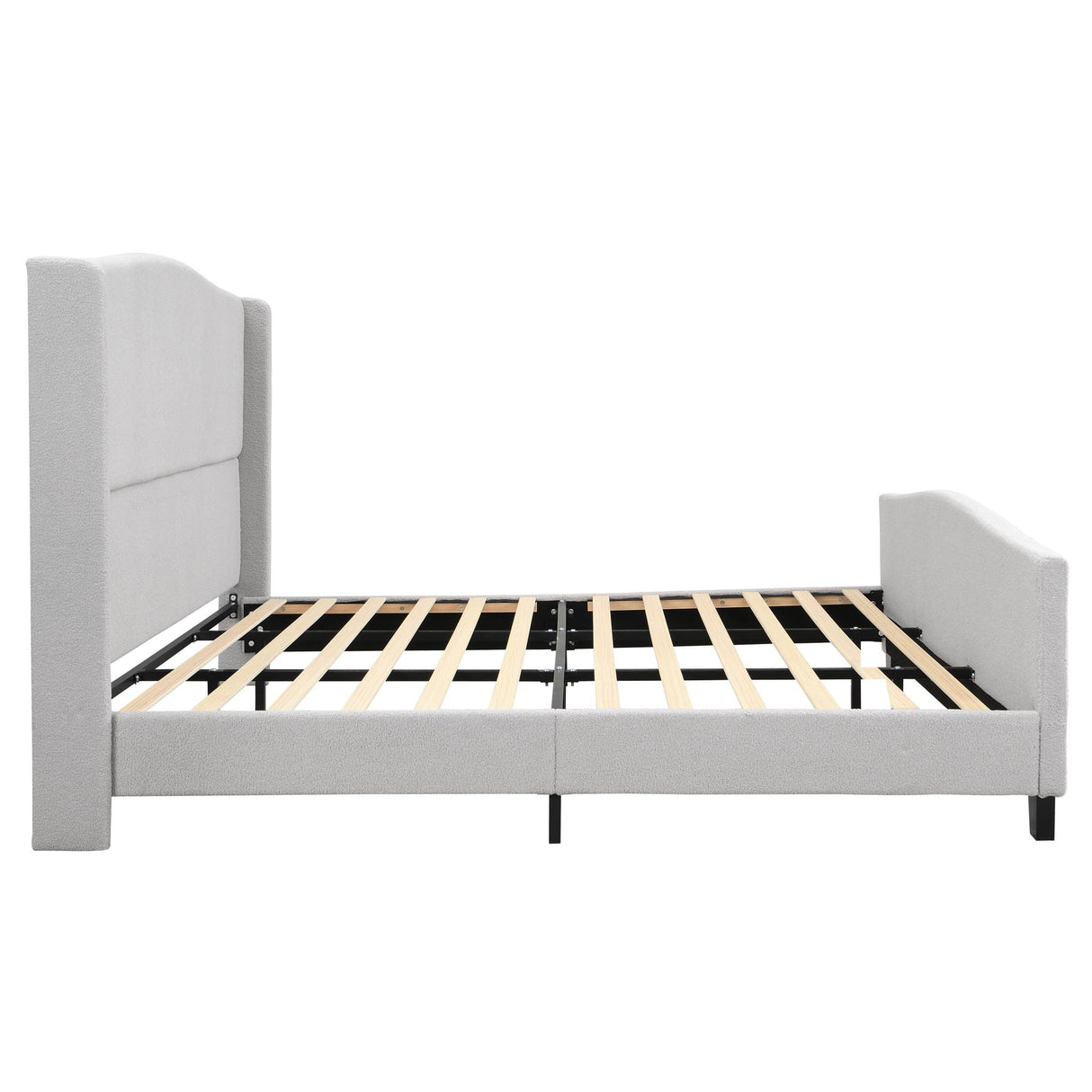 Platform Bed Frame With Tall Headboard And High Footboard