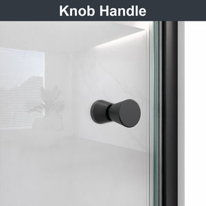 32"W x 72"H Frameless Circular Pivot Shower Door in Matte Black
