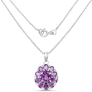6.50 Carat Genuine Amethyst .925 Sterling Silver Pendant