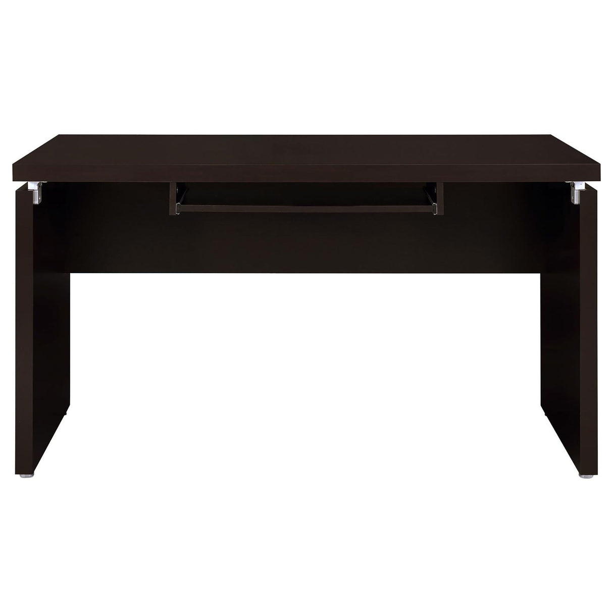 Floating - Top Computer Desk With Pullout Keyboard Shelf - Brown