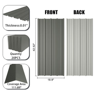 20 Pcs 42.52''X18.9'' Corrugated Metal Roofing Panels