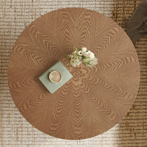 Rustic Ash Wood Veneer Coffee Table