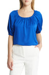 Nordstrom Gathered Blouse - Blue Surf
