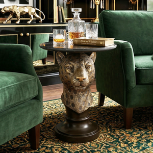 Leopard Head Accent Table