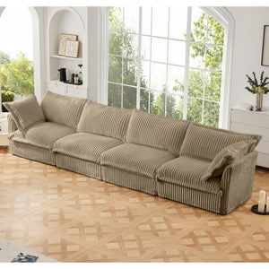 Slipcovered Long Sofa - 4 Seater Couch