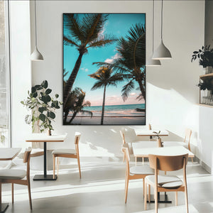 Palm Trees Wall Art Canvas Print – Framed Tropical Beach