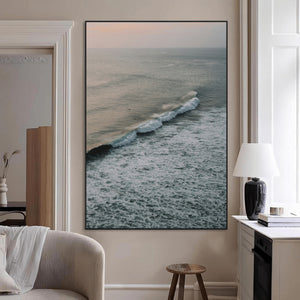 Ocean Waves Wall Art Canvas Print – Framed Coastal Serenity