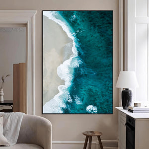 Aerial Ocean View Wall Art Canvas Print – Framed Coastal