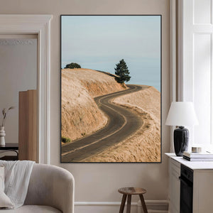 Winding Road Wall Art – Framed Scenic Landscape Canvas