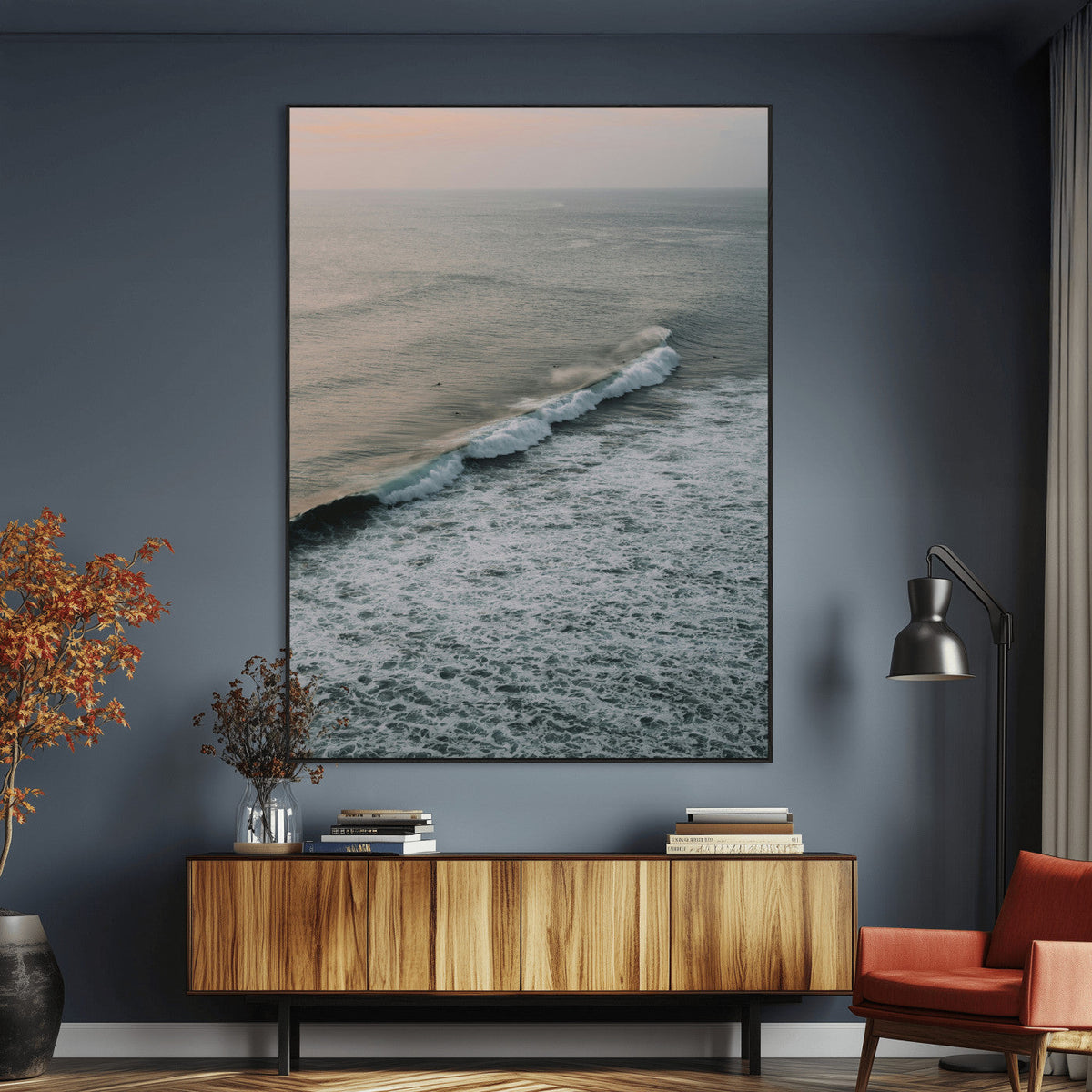 Ocean Waves Wall Art Canvas Print – Framed Coastal Serenity