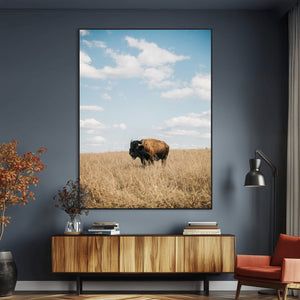Bison Photography Wall Art Canvas Print – Framed Western
