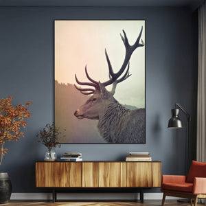 Deer Canvas Wall Art Print – Framed Woodland Animal Rustic