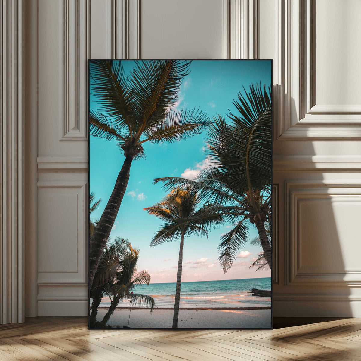 Palm Trees Wall Art Canvas Print – Framed Tropical Beach