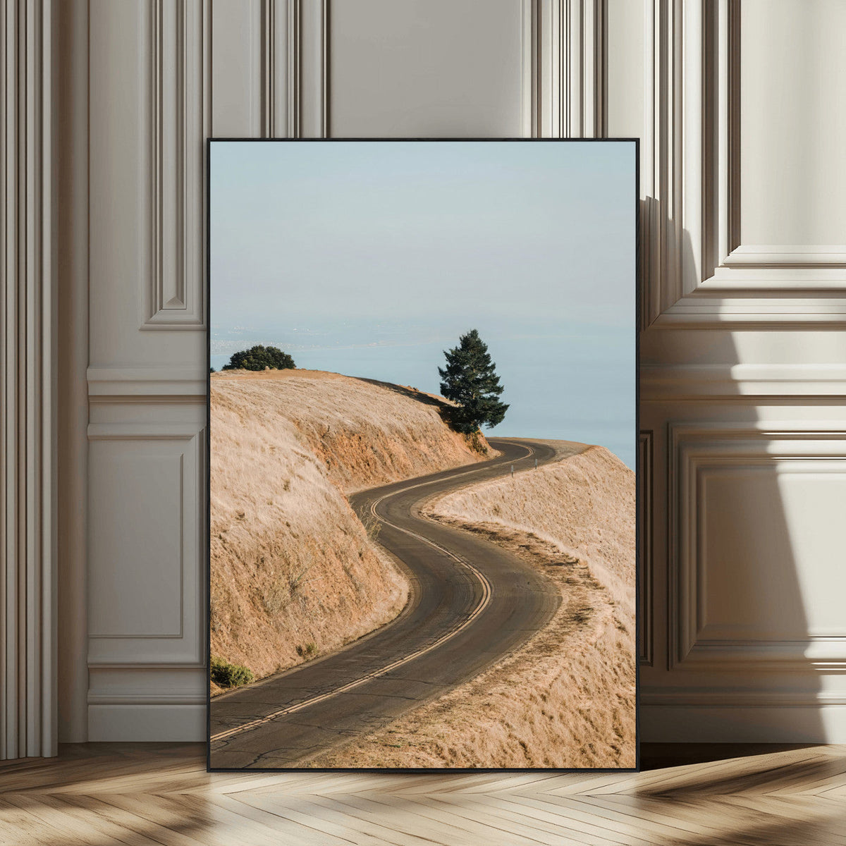 Winding Road Wall Art – Framed Scenic Landscape Canvas