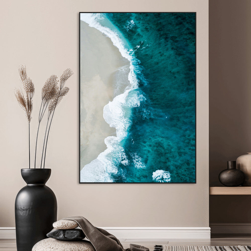 Aerial Ocean View Wall Art Canvas Print – Framed Coastal