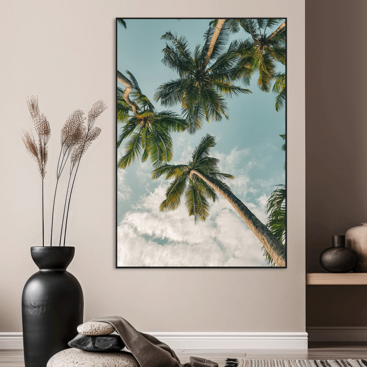 Tropical Palm Trees Wall Art Canvas Print – Coastal Nature